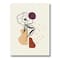 Designart - Vintage Flower With Minimalist Shapes I - Modern Canvas Wall Art Print